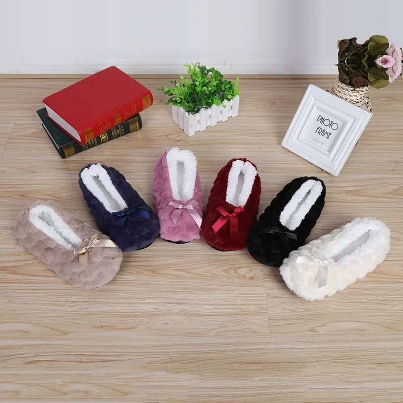 Home House Winter Women Slipper Warm Indoor Fuzzy Plush Thick Heart Love Anti Slip Soft Cute Funny Female Fluffy Floor Shoe Grip 2