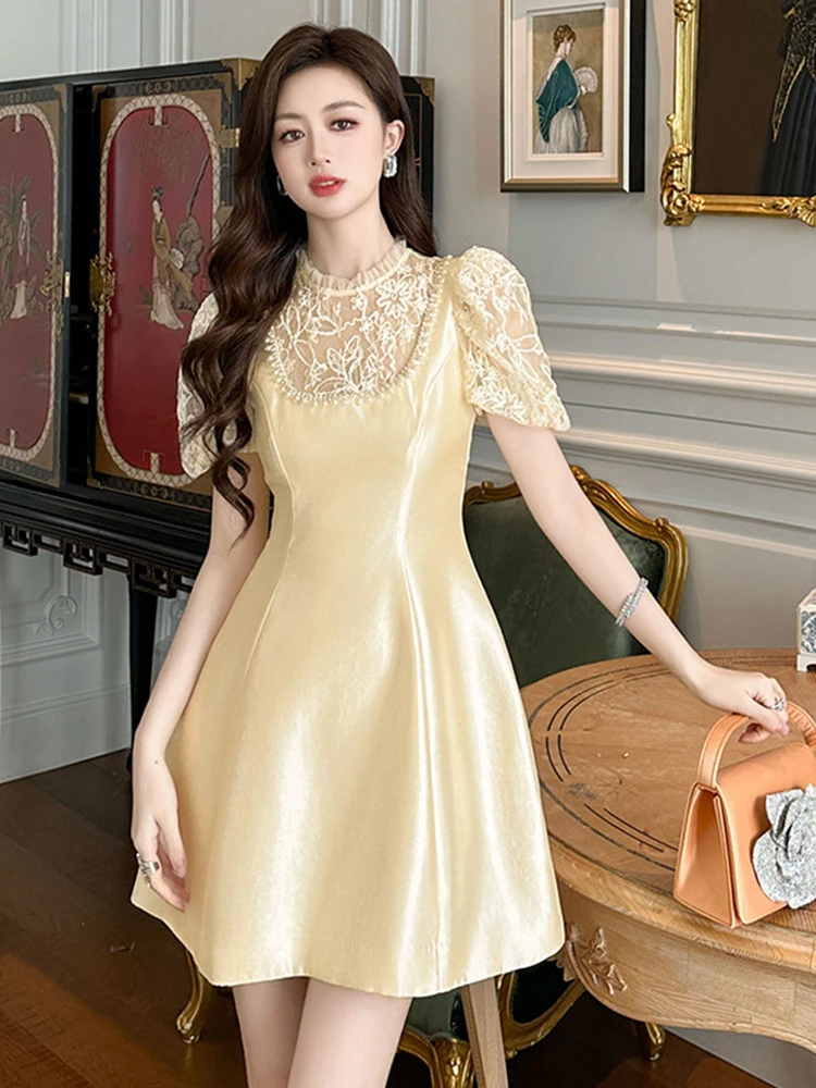 Exquisite Chic Evening Dress Women Clothes Elegant Luxury Palace