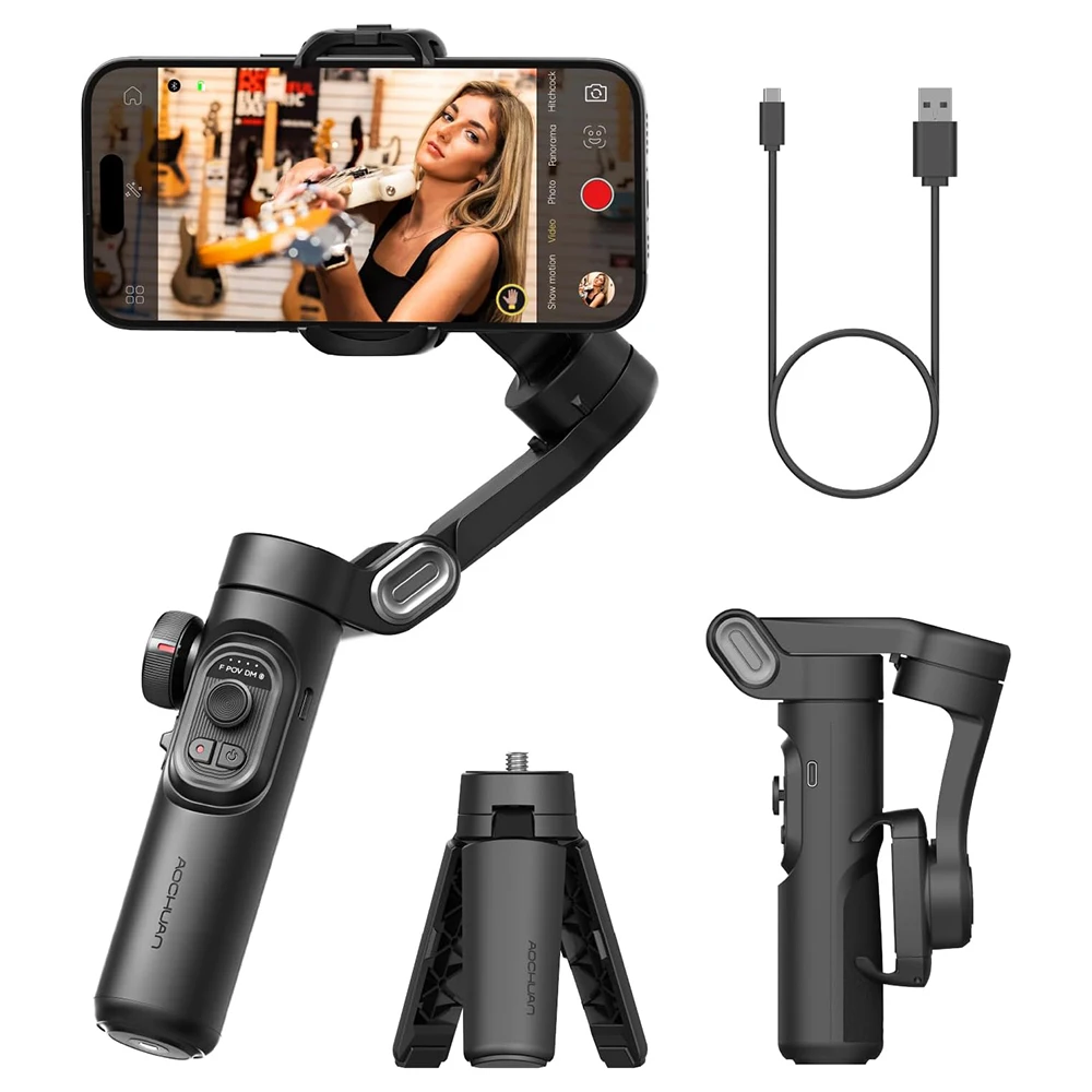 AOCHUAN Smart XE 3-Axis Handheld Gimbal Stabilizer for Smartphone iPhone Android Face Tracking Vlog Live Streaming handheld gimbal stabilizer gimbal stabilizer handheld gimbal