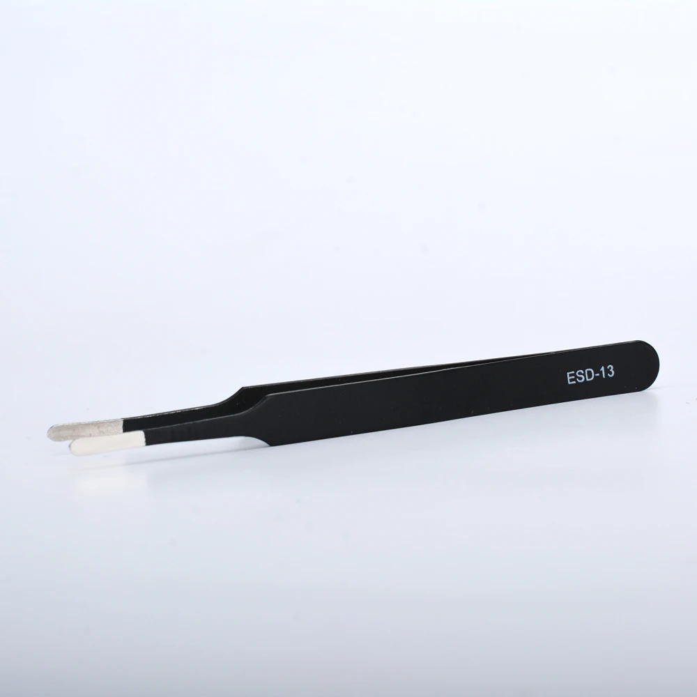 Stainless Steel Tweezers Anti-Static Stainless Steel Tweezers Precision Maintenance Industrial Repair Curved Tool Home Working Model Making Hand Tool