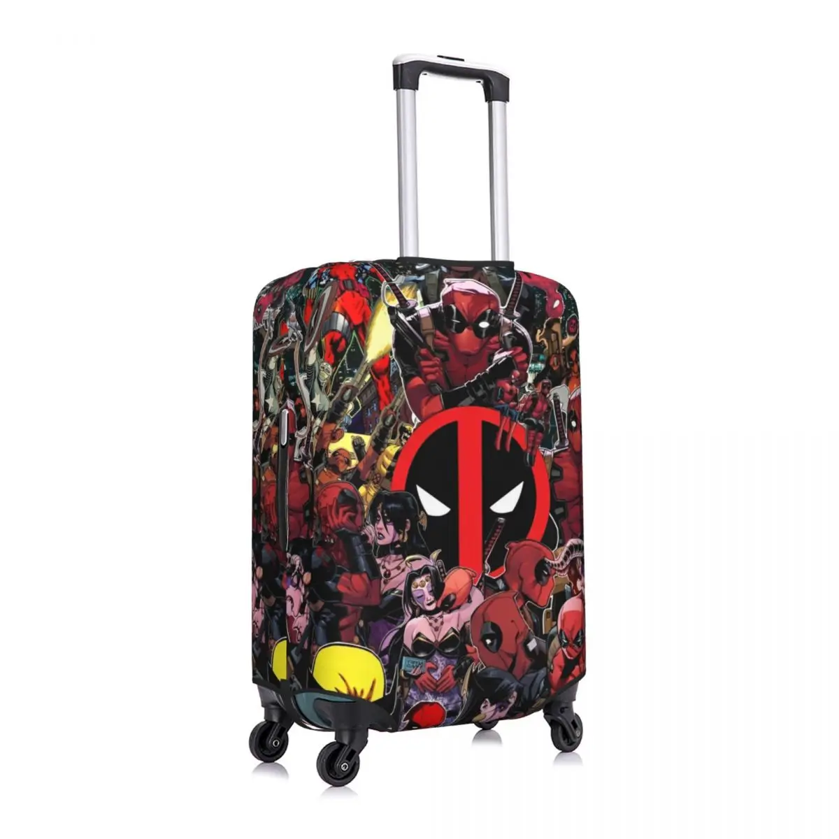 Cartoon Anime Deadpool Suitcase Cover Elastic Travel Protector Luggage Supplies Holiday 3
