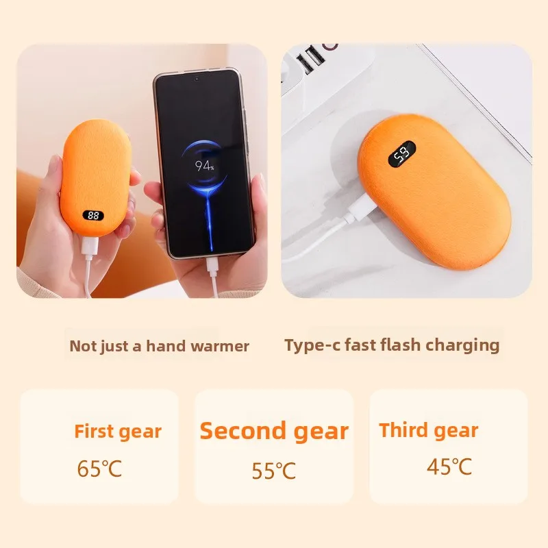 New Rechargeable Flannel Hand Warmer, Portable And Explosion-Proof Mini Hand Warmer With A Grip Power bank Hand warmer