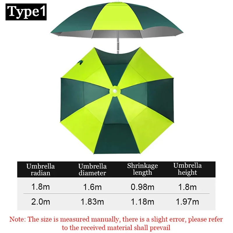 Folding Fishing Umbrella Rainproof Sun Protection Anti-UV Wind-resistant Thickened Adjustable Outdoor Large Fish Umbrella fold parasol