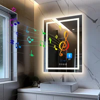LUVODI Bluetooth Bathroom Mirror Time Temperature Display Wall Hang Vanity Mirror with Bluetooth Speaker Dimmable Anti-fog 2