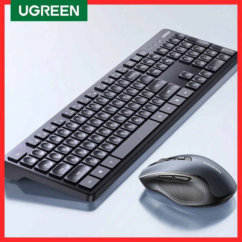 Wireless Keyboard UGREEN 2.4G English Russian Keycap For MacBook Tablet Office PC Accessories Mice 104 Keycaps