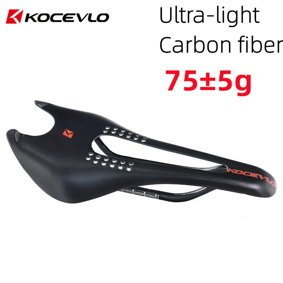Selle de vélo en fibre de carbone 3K - Coussin de siège fin et creux