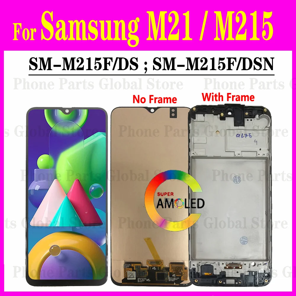 Для Samsung Galaxy M21 ЖК-дисплей с рамкой M215 дисплей SM-M215F/DS SM-M215F/DSN сенсорный экран дигитайзер в сборе M21 2020 Замена