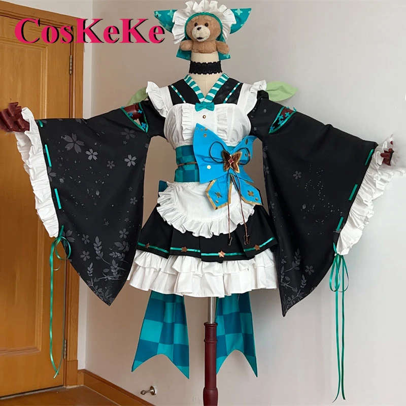 

CosKeKe Pomu Rainpuff Cosplay Anime Vtuber Costume Super Gorgeous Elegant Maid Dress Women Halloween Party Role Play Clothing