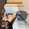 Outdoor Color Changing Myopia Glasses Luxury Women Men Irregular Photochromic Eyeglasses Finished Optical Minus Eyewear Diopter 1