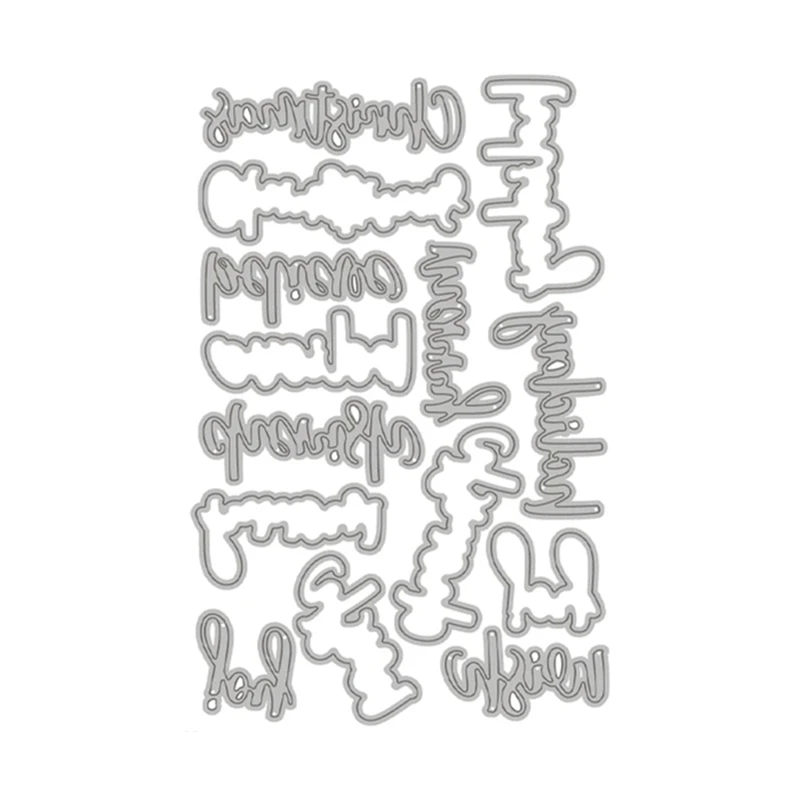 Rectangke Set Fustella Natalizia + Timbro In Gomma - Parole Noel, Peace, Believe - Per Scrapbooking E Biglietti Auguri - copertina