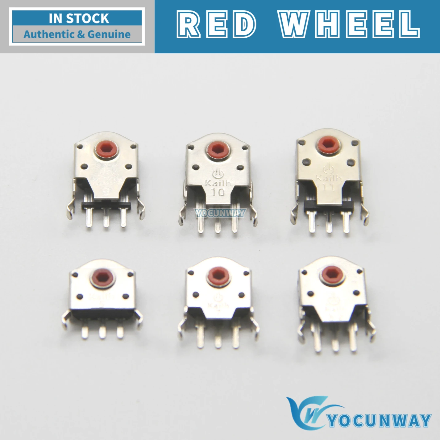 KAILH 5-7-8-9-10-11mm rotary mouse scroll wheel encoder with 1.74mm hole mark 20-40g force PC mouse 5Pcs-100PCS mouse scroll wheel encoder