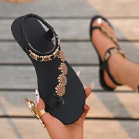 Femmes chaussures plates chaussures d'été fond souple talons bas Sexy femme chaussures antidérapantes Style bohême été plate-forme sandales femmes 5