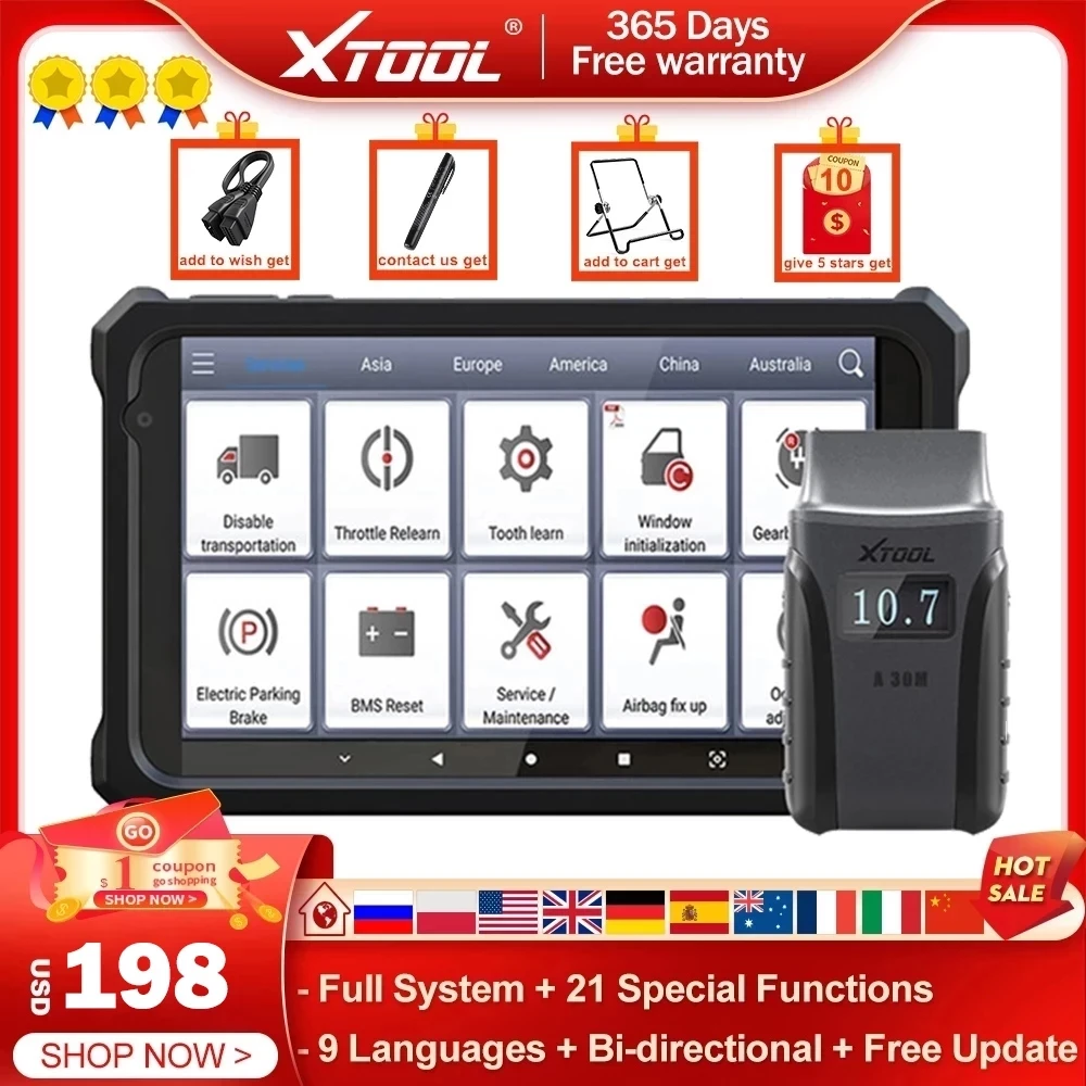 Xtool Anyscan A30m Full System Diagnostic Tools Abs Airbag Oil Epb Dpf
