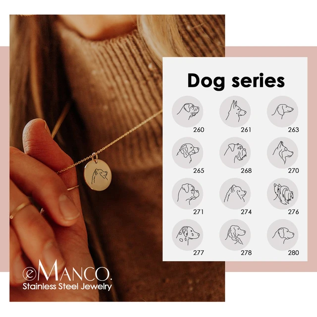 eManco Customize Your Own Cute Dog Fine Jewelry Men and Women Pendant Necklace Waterproof Jewelry Packaging Friend of Mankind 1