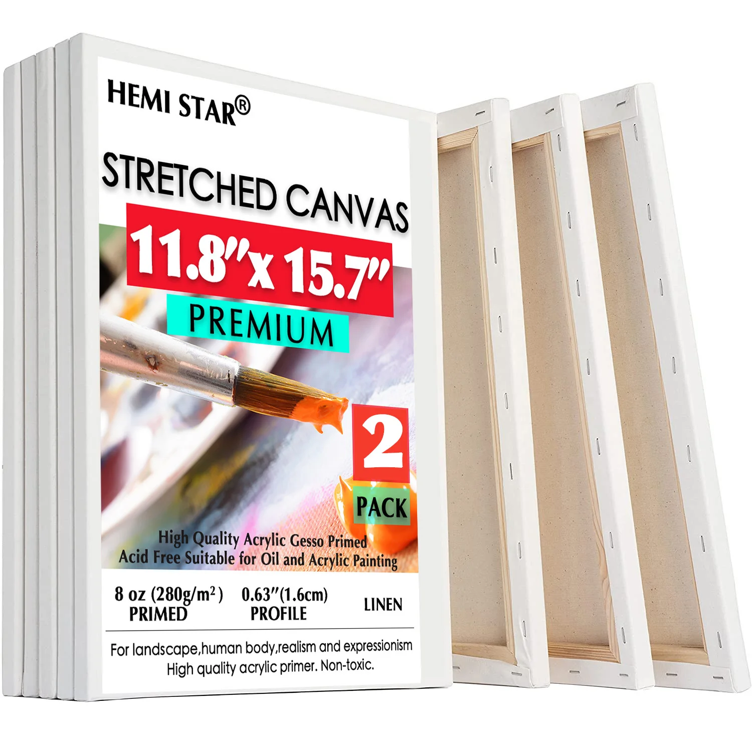 2 Pack Stretched Canvases For Painting Linen Blank Canvas 30x40cm11