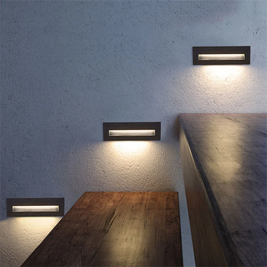 Paquete de 10 luces LED para escaleras, bajo voltaje, impermeables, IP65,  para exteriores, 1-2/5 pulgadas, iluminación LED de madera empotrada