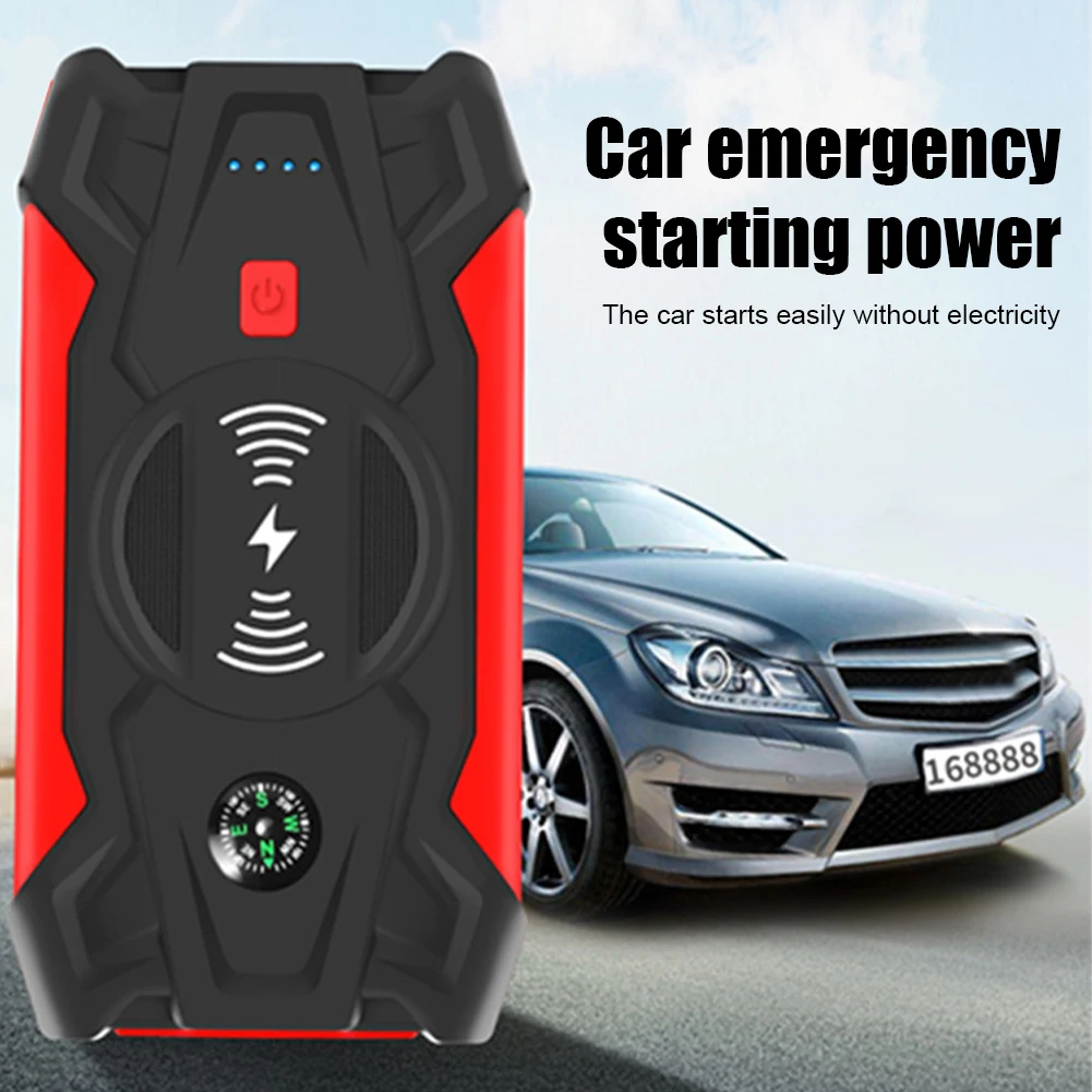 gooloo jump starter 28000mAh Car Battery Jump Starter Portable Emergency 12V Auto Battery Booster 5V/1A USB Output Wireless Charging LED Flashlight car jump starter