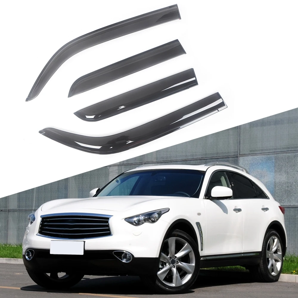 

Козырек для боковых окон автомобиля, черный затемненный козырек для Infiniti FX35 FX37 FX50 2009-2016