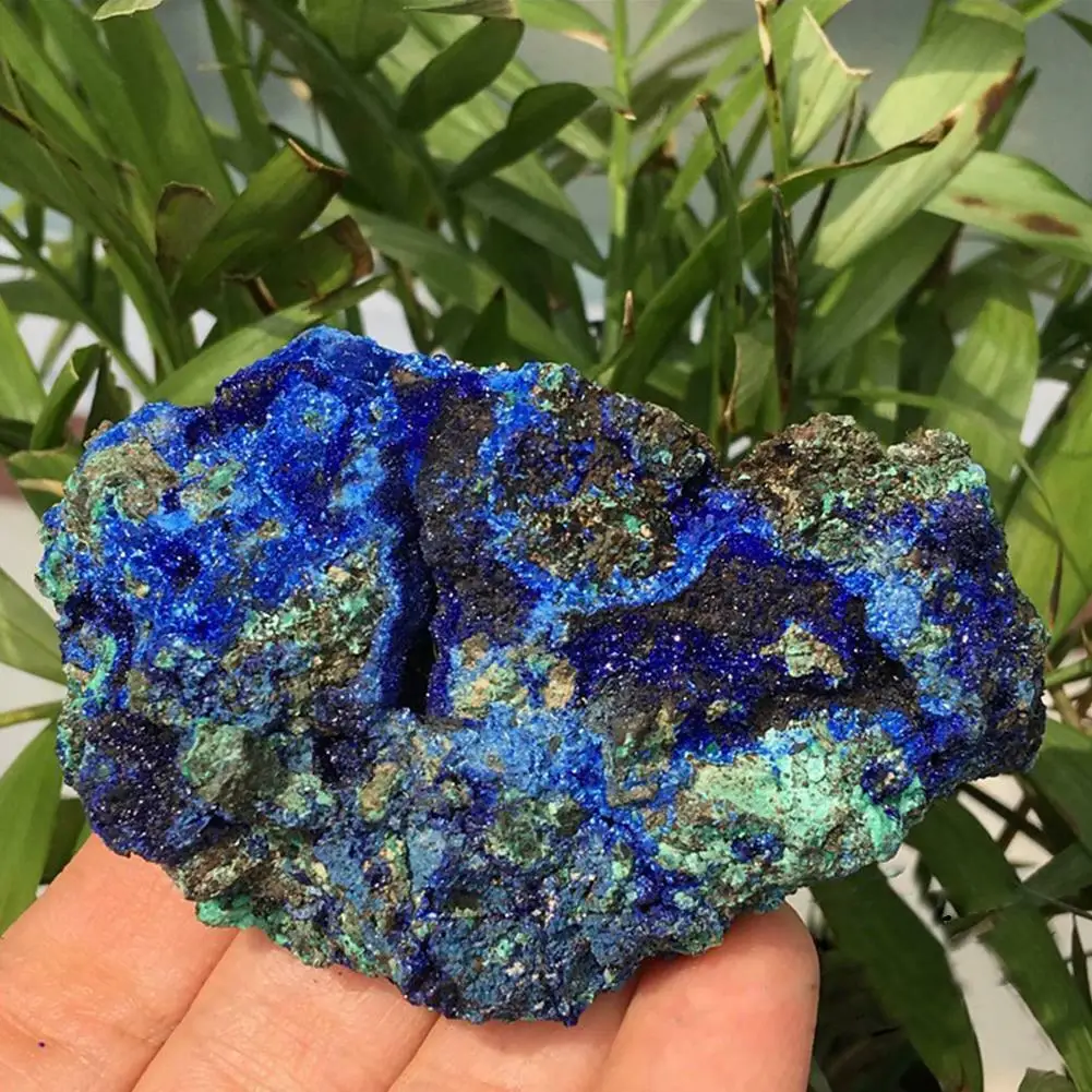 Natural Azurita Malaquita Geodo Cristal, Espécime Mineral, Pedra De Cura Do Reiki, Produtos Espirituais Colecionáveis