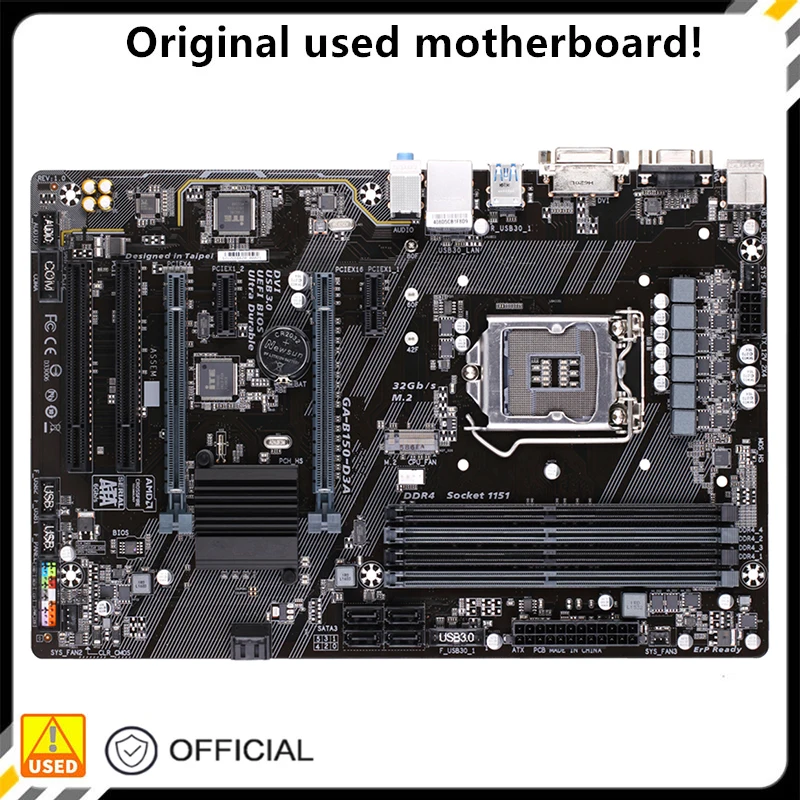 

Для телефона, оригинальная б/у Материнская плата Intel B150 64G DDR4 LGA 1151 i7/i5/i3 USB3.0 SATA3