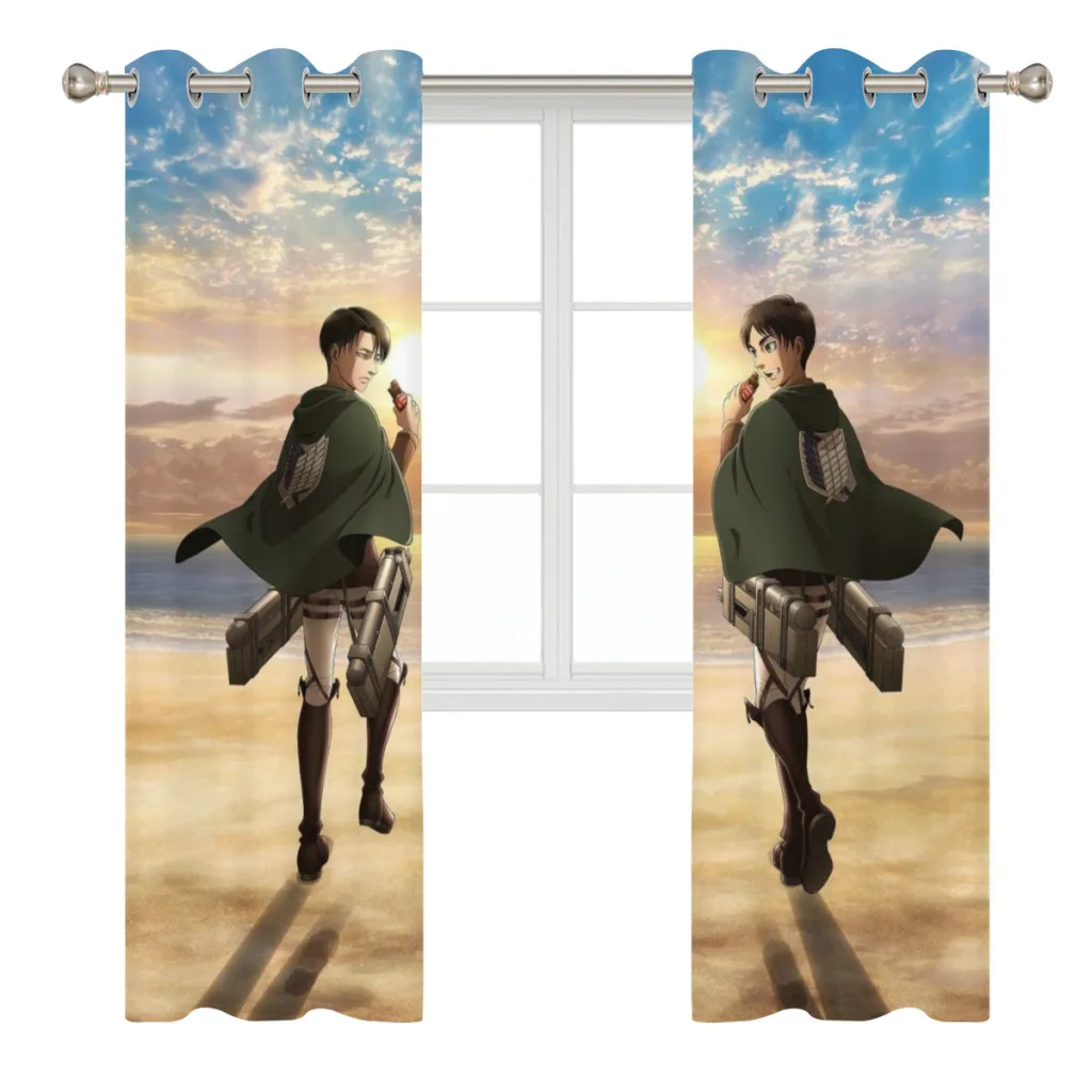 Wings of Liberty Attack on Titan Retro Blackout Curtains  for Bedroom Thermal Window Treatment Curtain 2 PC  3