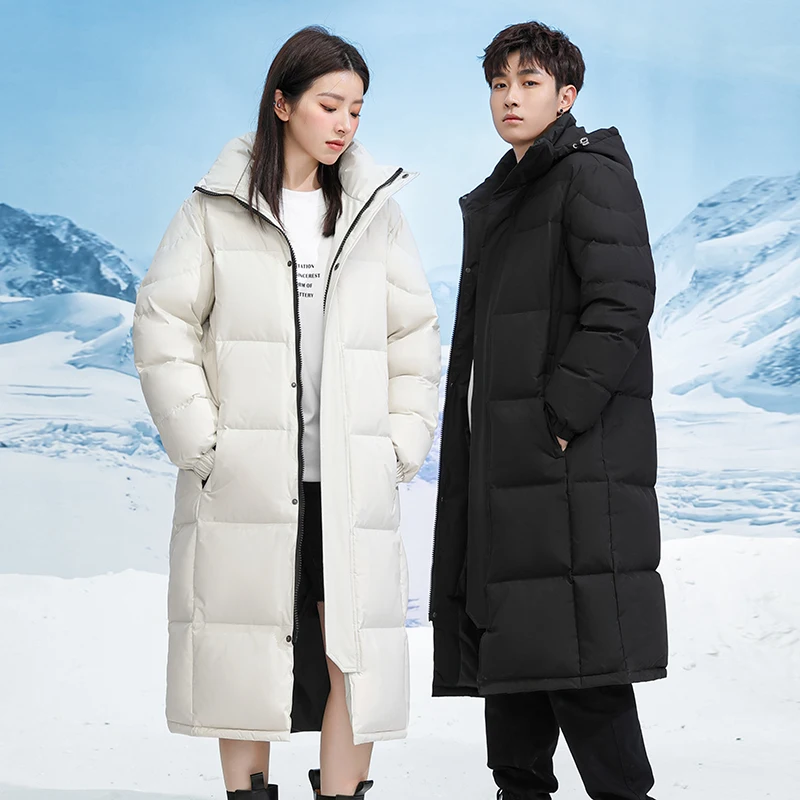 Down Jacket Men Long Jackets Women Clothing Winter Warm Lightweight White Duck Down Coats Men Streetwear Overcoats