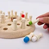 Wooden Memory Match Stick Chess Color Game Board Puzzles Montessori Educational Toy Cognitive Ability Learning Toys For Children 5