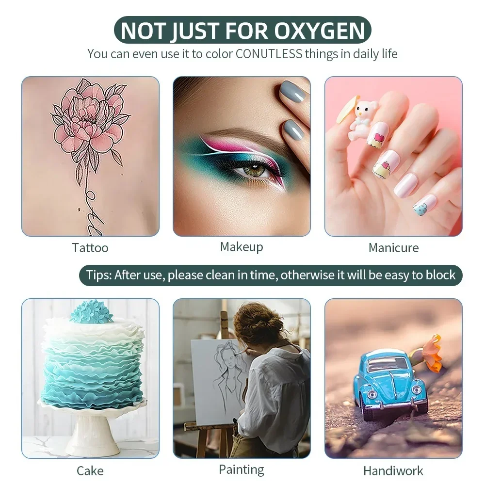 Air Compressor Paint Spray Gun Oxygen Injector Facial Hydrating Tattoo Airbrush Sprayer Gun Kit Nail Body Art Beauty Airbrush