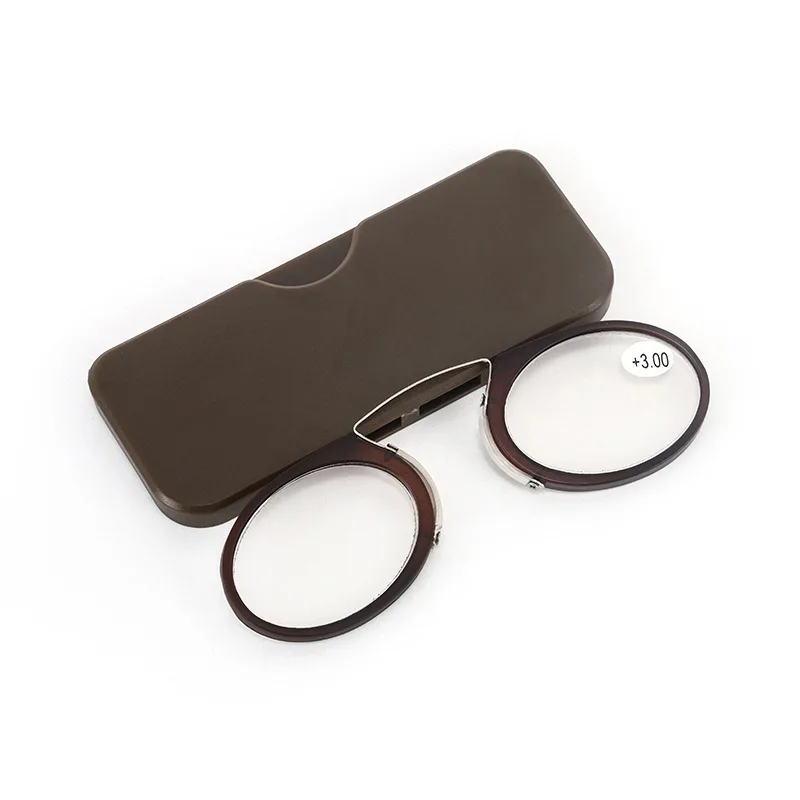 Presbyopic Glasses Stick On Phone MINI Clip Nose Bridge Reading Glasses +1.0 To + 3.0 Portable Presbyopic Glasses With Case Diopter Eyewear