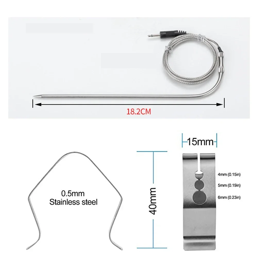 BBQ Meat Grill Cooking Thermometer Probe Replacement Digital Cooking Food Meat Thermometer for All DC Ports 0 &deg;C-300 &deg;C