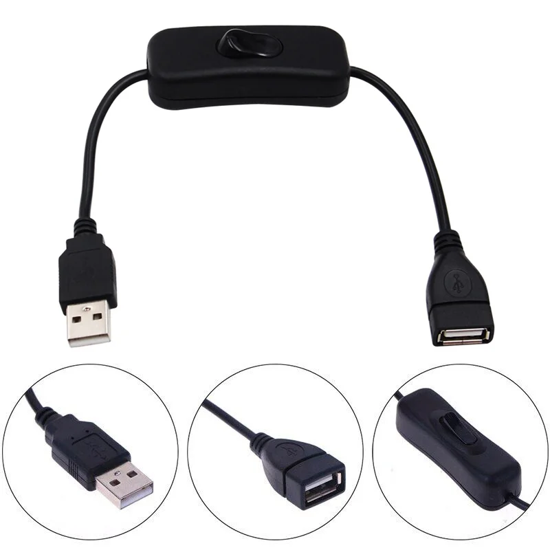 USB Cable With Switch ON/OFF Toggle Extension Cable For Headset LED ...