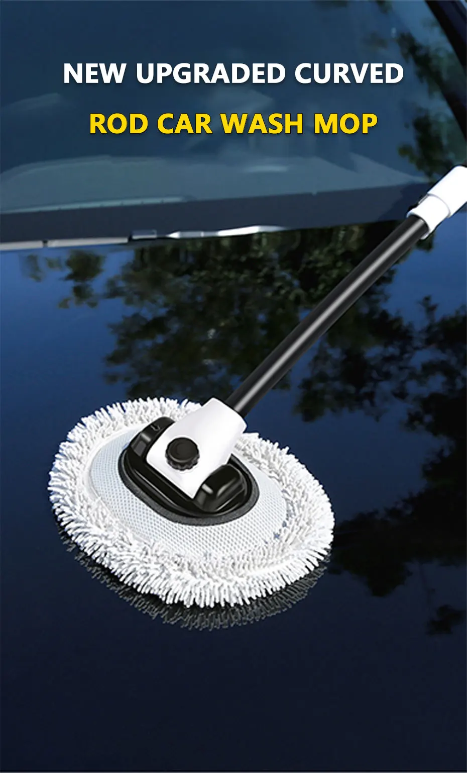 Car Cleaning Brush Car Wash Brush Telescoping Cleaning Mop Chenille –  SEAMETAL