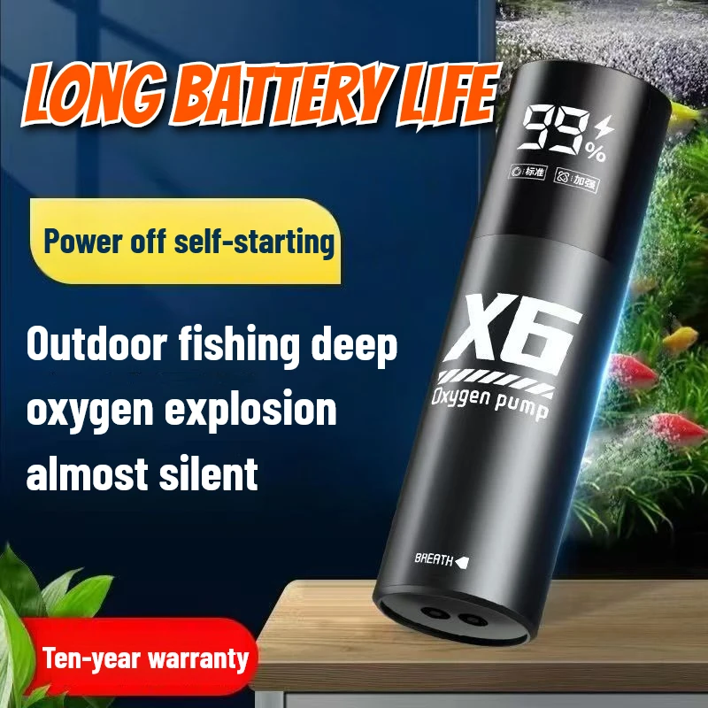 5W USB Rechargeable Oxygen Pump for Outdoor Fishing/Aquarium, Portable Aerator with 48H Runtime for Night Fishing 3