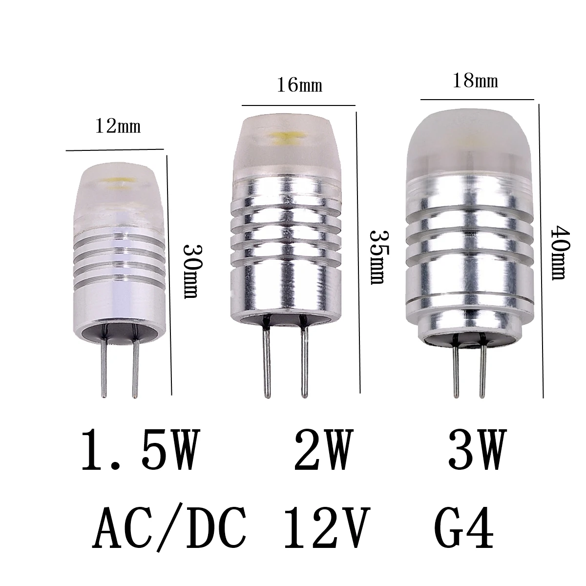 5PCS 공장 직접 LED 미니 전구 AC/DC12V 옥수수 램프 1W 2W 3W 4W G4 크리스탈 샹들리에에 대 한 슈퍼 밝은 따뜻한 흰색 빛