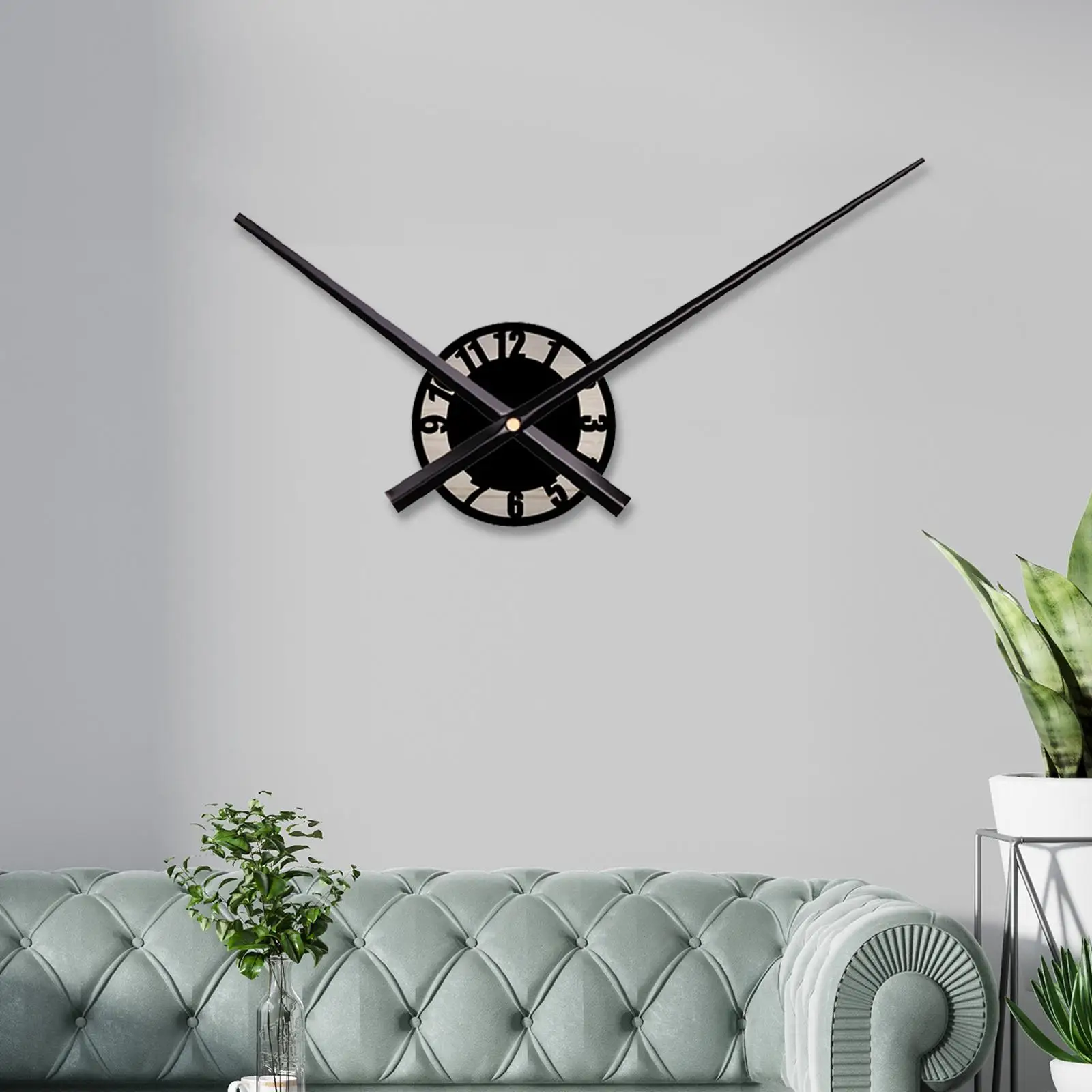 Wall Clock Decoration Round Long Hands Sturdy Elegant Analog Clock Silent Sweep Wall Clock for Bedroom Home Indoor School Office