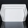 Flat Melamine Kitchen Storage Trays Pastry Bread Restaurant Plates Large White Menu Dishes Plastic for Dinner Persentation 6