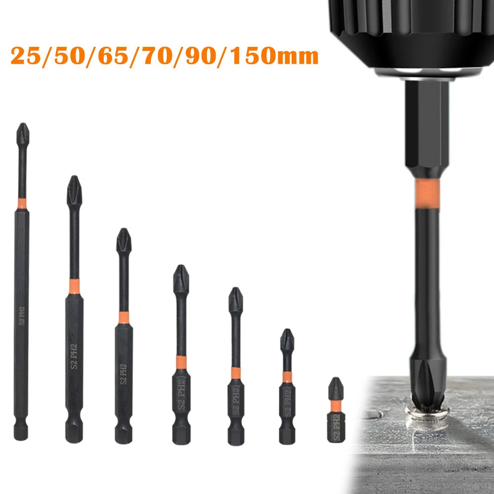 

1pcs PH2 Impact Screwdrivers Bit 1/4In Hex Magnetic Cross Screwdriver Bits Alloy-Steel Screw Driver Tools 25 50 65 70 90 150Mm