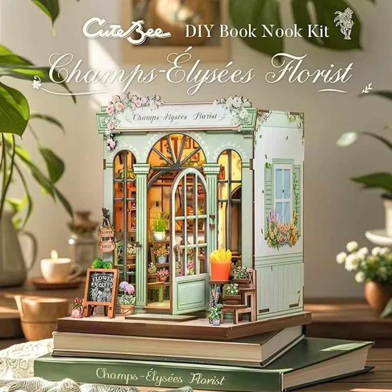 Kit Bricolage Maison De Poupée Miniature Avec Lumière LED - Coin De Livres 3D