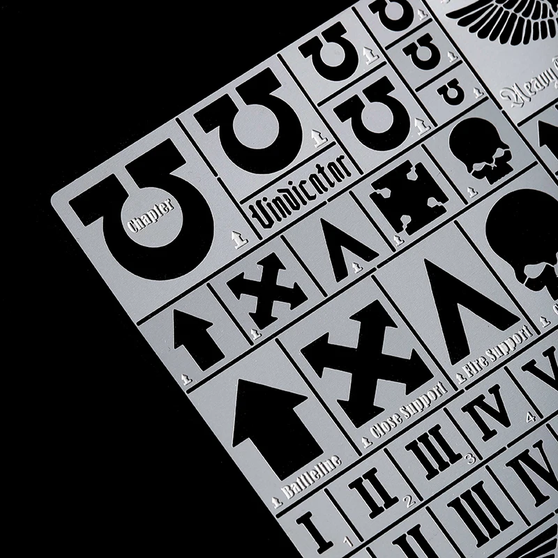 1/32 1/35 Warhammer 40K Star Warrior Tank carrier special identifier Symbol Stainless Stencils Leak Spray Plate 4