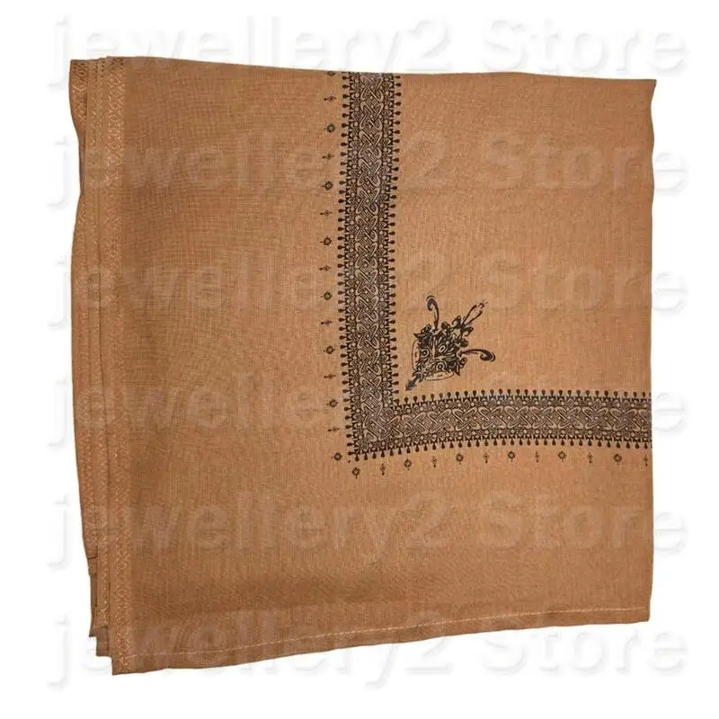 شماغ رجالي تراثي مطرز – لون بني وبيج بتصميم أنيق