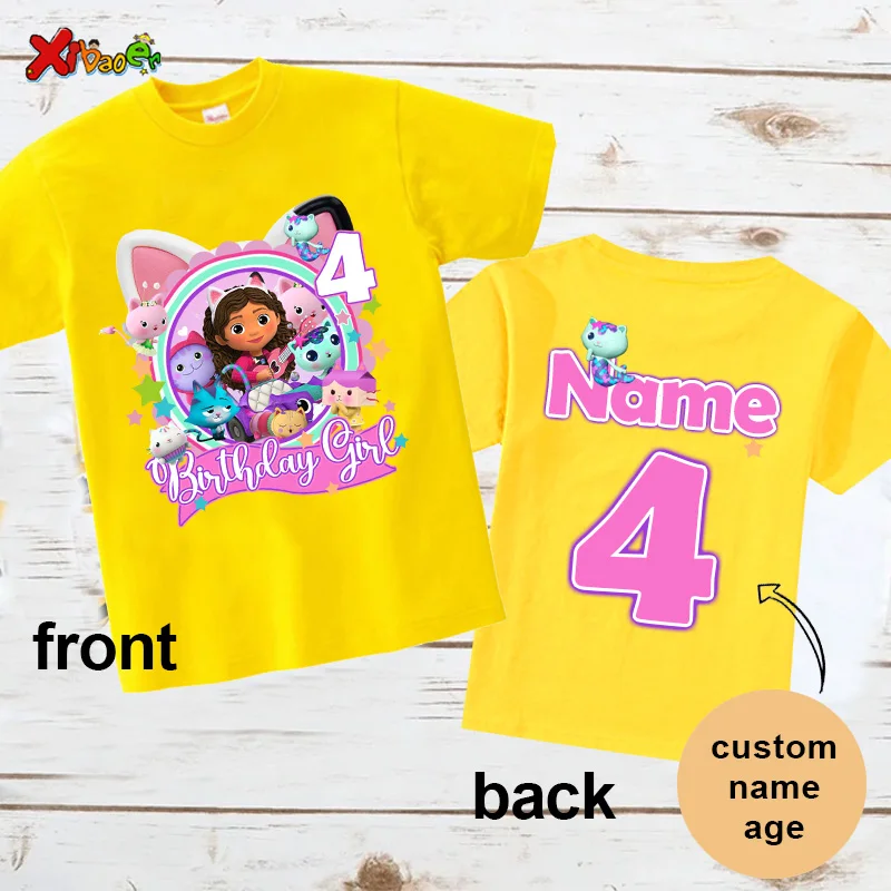 birthday girl t shirt for Kids Princess Shirt Custom Name Shirt Toddler Baby Gift 4 age Birthday Shirt Teen Girl Clothes 6 Years 4