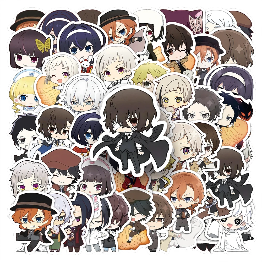 10/30/50 Stück Kawaii Anime Bungo Stray Dogs Aufkleber Q Version Graffiti Aufkleber DIY Scrapbook Gitarre Telefon Auto Niedliche Cartoon Aufkleber