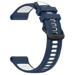 Two-Tone Sports Silicone Watch Band - Replacement Strap Bracelet Accessories (Blue White)