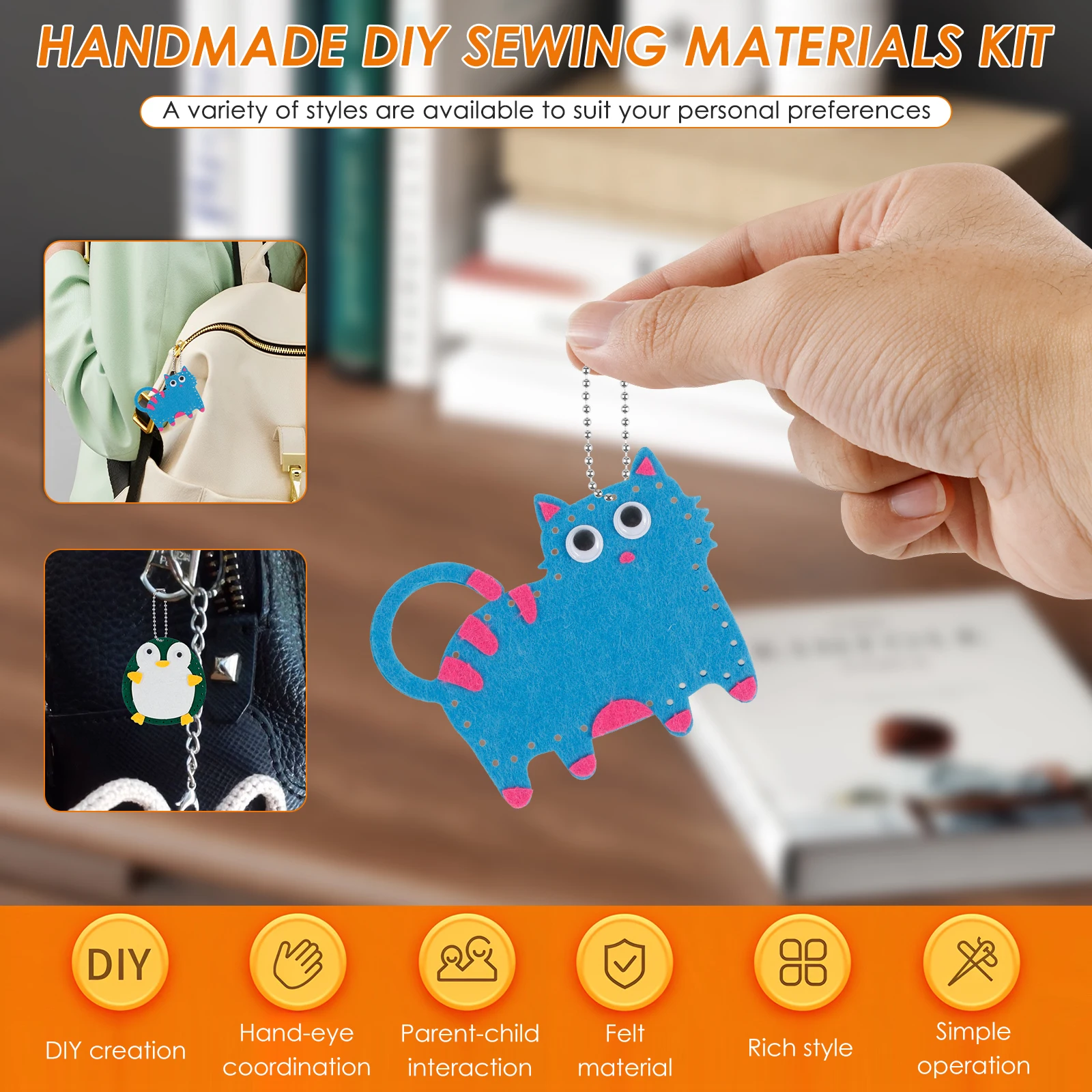 Kids Sewing Kit Felt Animal DIY Craft Sewing Kit Make Your Own Felt Animal for Kids Beginner Educational Set Girl Art Toy