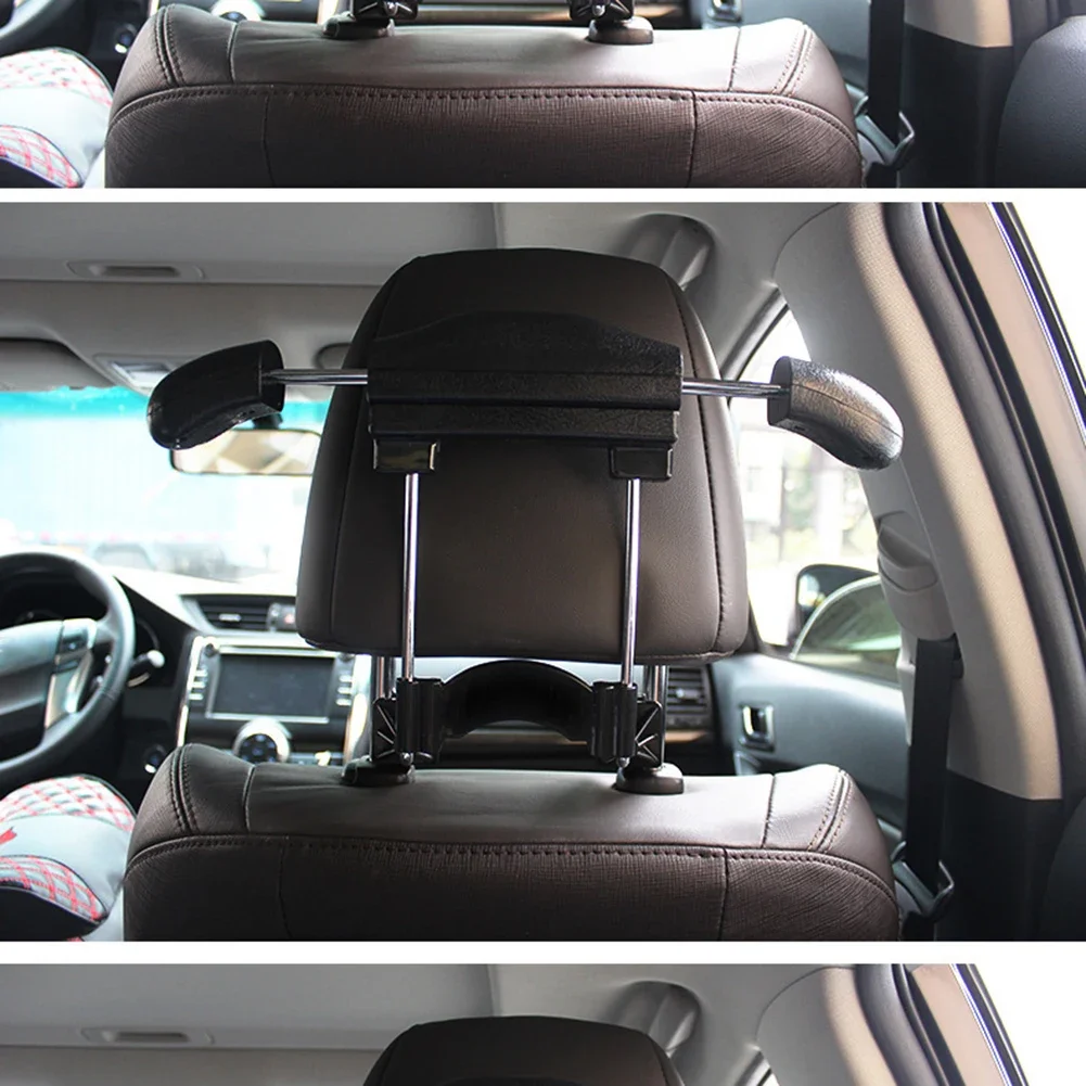 Car Coat Hanger Cloth Hook Interior Accessories Parts Retractable For 3.74~6 Inch Straight Headrest Lifters Clothes Jacket Suits
