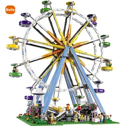 Jeu de briques de construction, 2464 pièces, modèle Street View, grande roue avec figurines compatibles, jouets cadeaux d'anniversaire pour enfants, 15012 