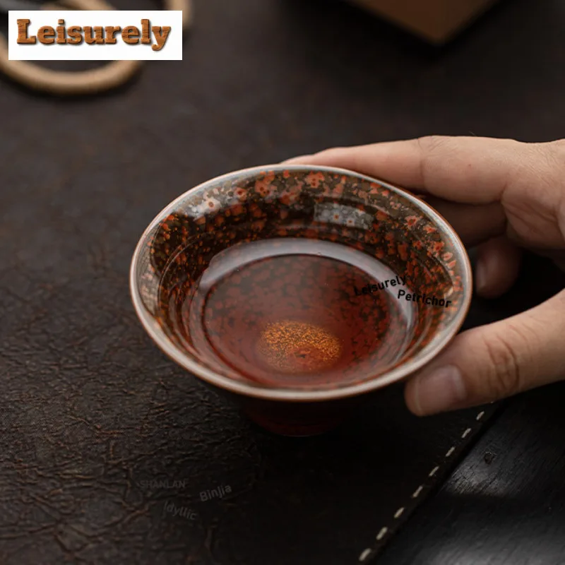 100ml Kiln Fambe Teacup Ancient Tea Bowl Mug Tea-tasting Personal Cup Chazhan Master Cups Household Tea Services Supplies Craft