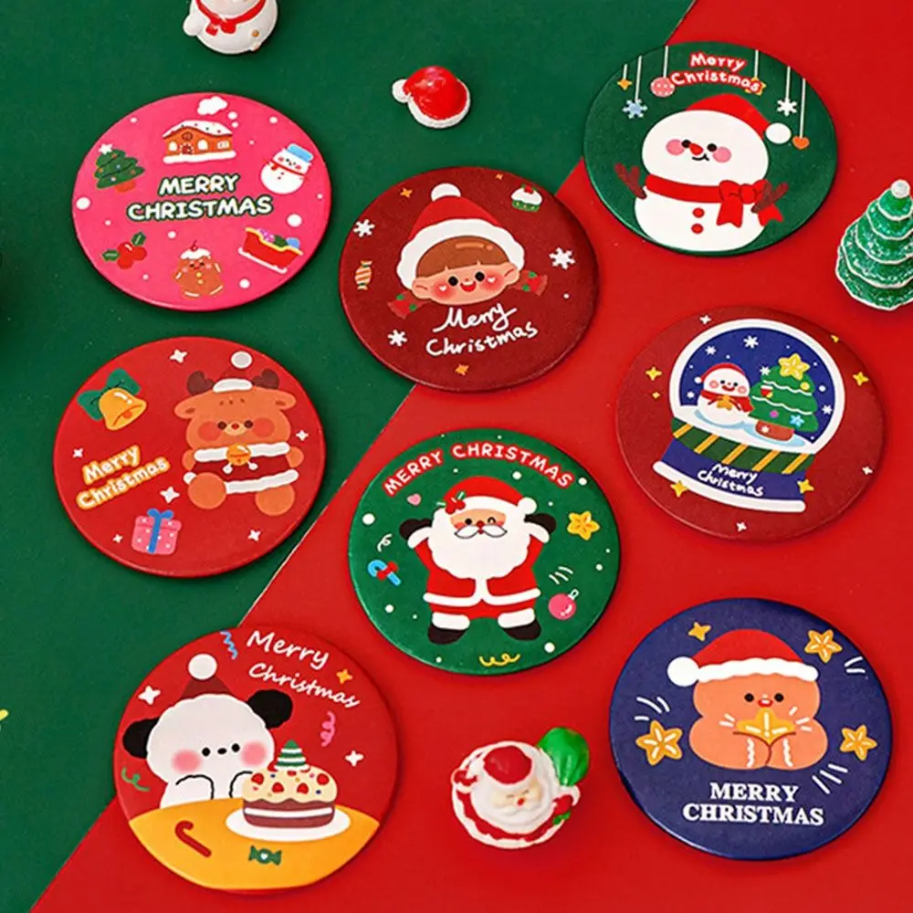 New Glass Cartoon Christmas Mirror Easy To Carry Pocket Make-up Mirror Portable Mini Makeup Mirror Vanity Mirror