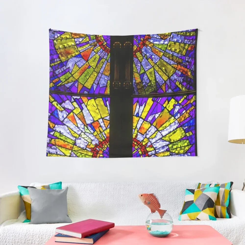 

Square Stained Glass Door Windows Tapestry House Decoration Room Decoration Korean Style Tapestry