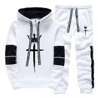 2025 Fall/winter Men's Sportswear 2pcs Set Cross Crown Print Sweatshirts Sweatpants High Quality Street Fashion Tracksuit